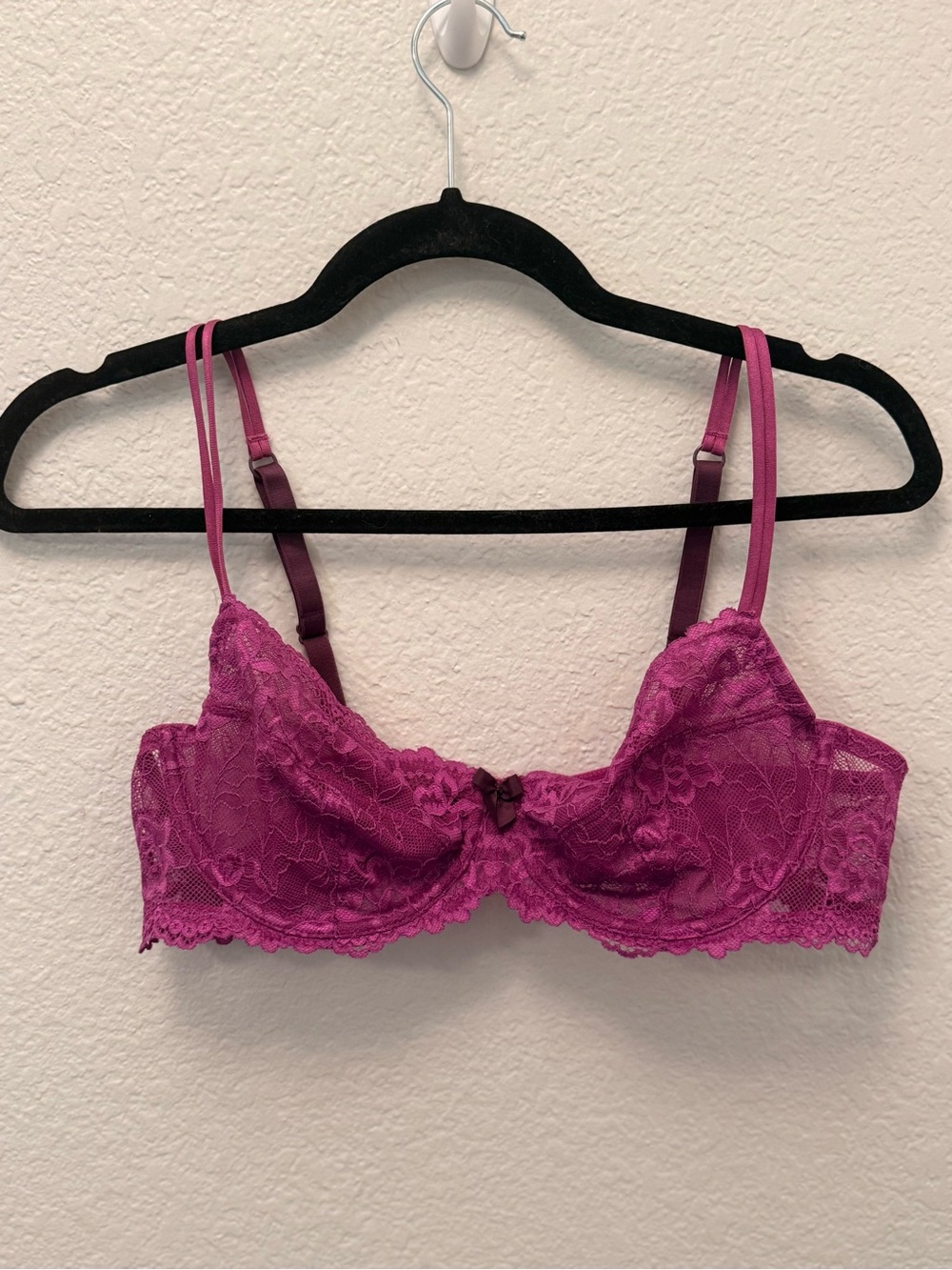 Gilligan & O’Malley Magenta Lace Unlined Balconette Bra 38B